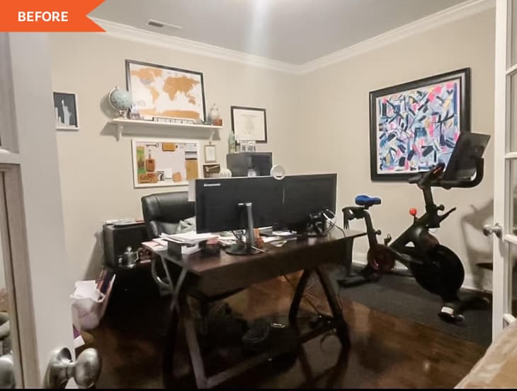Home Office Redo with IKEA Storage Before and After photos
